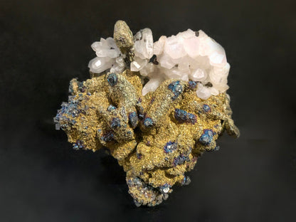 POLYBASITE on CHALCOPYRITE with QUARTZ