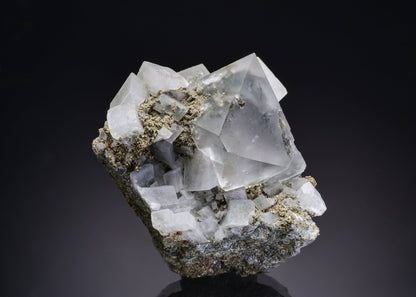 FLUORITE with CALCITE and PYRITE