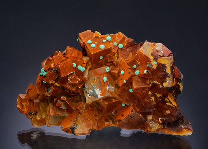 MALACHITE on FLUORITE with painting