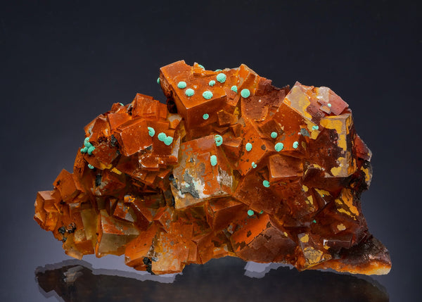 MALACHITE on FLUORITE with painting