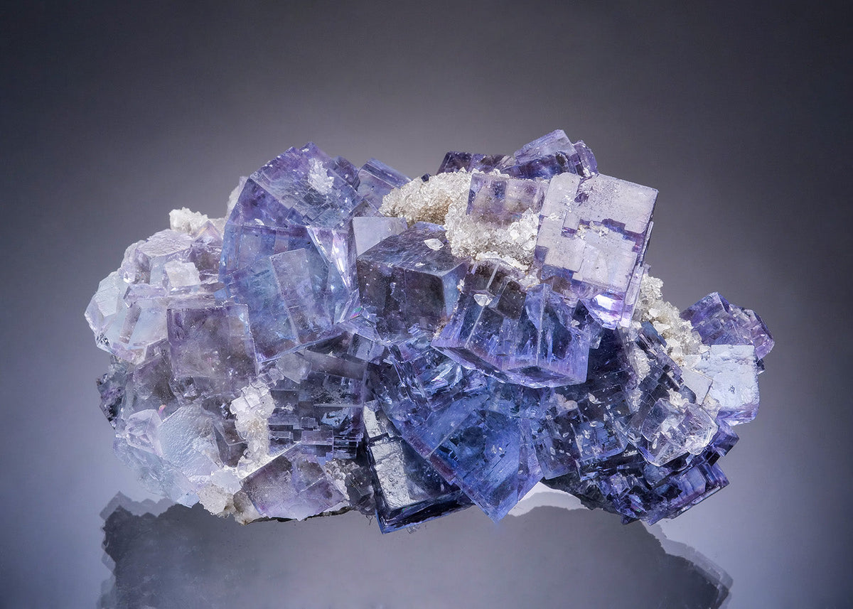 FLUORITE on QUARTZ