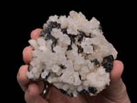 CALCITE on QUARTZ  with SPHALERITE and  BOURNONITE