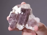 FLUORITE  with CALCITE and PYRITE on QUARTZ