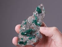 DIOPTASE   on QUARTZ