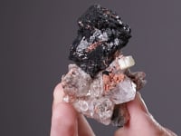 HAUSMANNITE with CALCITE