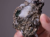 FLUORAPATITE with SPESSARTINE  and PYRRHOTITE