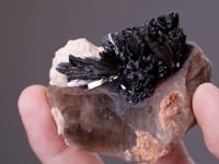 GOETHITE   on QUARTZ with MICROCLINE