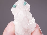 MALACHITE ps. after CUPRITE on CALCITE