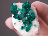 DIOPTASE   on  CALCITE