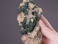 MIMETITE with MALACHITE  after CUPRITE