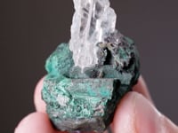 GYPSUM  on MALACHITE ps. after AZURITE