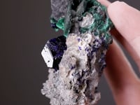 AZURITE with MALACHITE after AZURITE with ANGLESITE