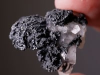 NATIVE SILVER with PYRARGYRITE   ACANTHITE on CALCITE