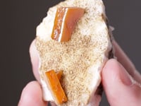 WULFENITE    with CALCITE