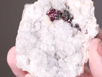 PROUSTITE with NATIVE ARSENIC  on CALCITE