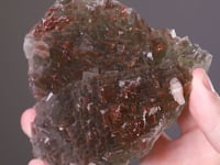 FLUORITE with CALCITE and CHALCOPYRITE