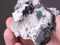CREDNERITE with HYDROCERUSSITE MALACHITE and CALCITE