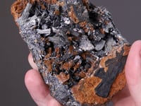 ZINKENITE with CHALCOSTIBITE and SIDERITE
