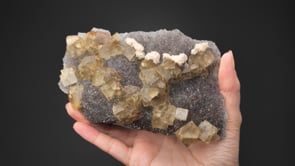 FLUORITE with DOLOMITE,  PYRITE  CHALCOPYRITE,  QUARTZ and  CINNABAR inclusions