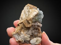 FLUORAPATITE with QUARTZ  on ORTHOCLASE  with GILBERTITE mica
