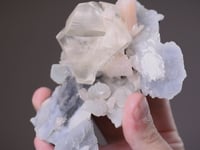 CALCITE with STILBITE  on CHALCEDONY