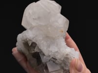 CALCITE on QUARTZ on FLUORITE