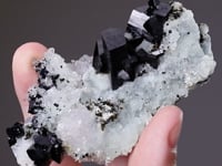 BABINGTONITE with PREHNITE and QUARTZ