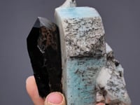 MICROCLINE var. Amazonite   with Smoky QUARTZ