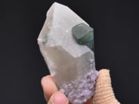 ELBAITE var. Indicolite   in QUARTZ with Lepidolite