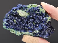 AZURITE with MALACHITE  on BAYLDONITE