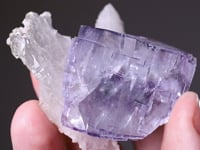 FLUORITE with DOLOMITE  on QUARTZ