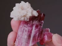 ELBAITE - Tourmaline   with QUARTZ  and HYALITE