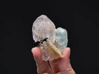 FLUORITE with MUSCOVITE  and ELBAITE on QUARTZ
