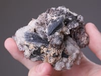 ZINKENITE   with CALCITE and QUARTZ