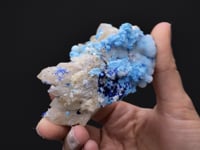 PROSOPITE with CREEDITE   AZURITE on QUARTZ