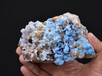 PROSOPITE with CREEDITE  and AZURITE on QUARTZ