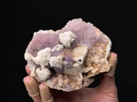FLUORITE with BARYTE  on QUARTZ epimorph after FLUORITE
