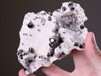 QUARTZ epimorph after CALCITE  with SPHALERITE and PYRITE