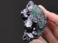 GALENA with GEOCRONITE  and SPHALERITE on FLUORITE