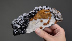 SPHALERITE with SIDERITE  on QUARTZ