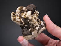 SIDERITE on QUARTZ  with CHALCOPYRITE