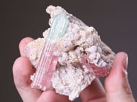 ELBAITE TOURMALINE with POLLUCITE  on  MUSCOVITE