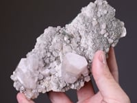CALCITE with PYRITE on FLUORITE