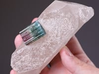 ELBAITE TOURMALINE on QUARTZ