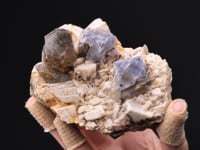 FLUORITE with Smoky QUARTZ on MICROCLINE