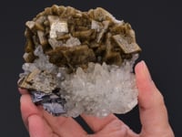 SIDERITE and GALENA on QUARTZ