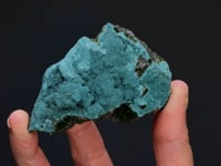 ROSASITE on OLIVENITE with CALCITE