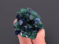 AZURITE with partial pseudomorph of MALACHITE